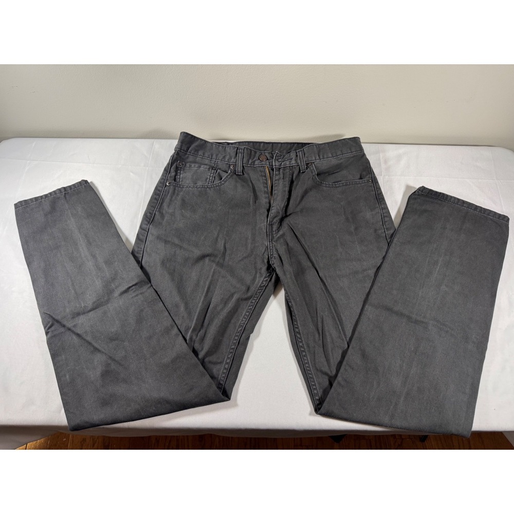 Levis 505 Regular Fit Straight Leg Jeans Faded Black Mens 33x34 (Measures 33x31)